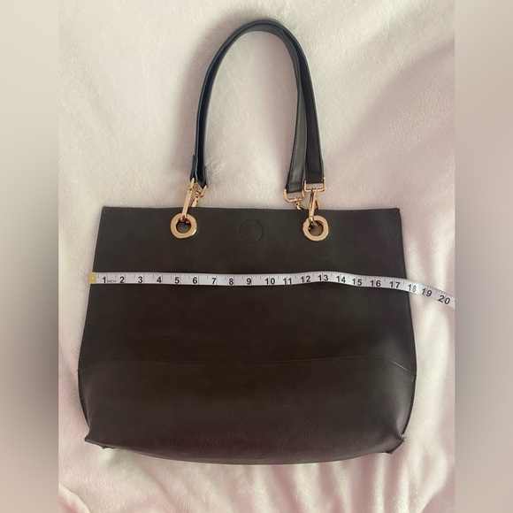 Tote Shoulder Bag Taupe with Gold Hardware - Picture 1 of 9